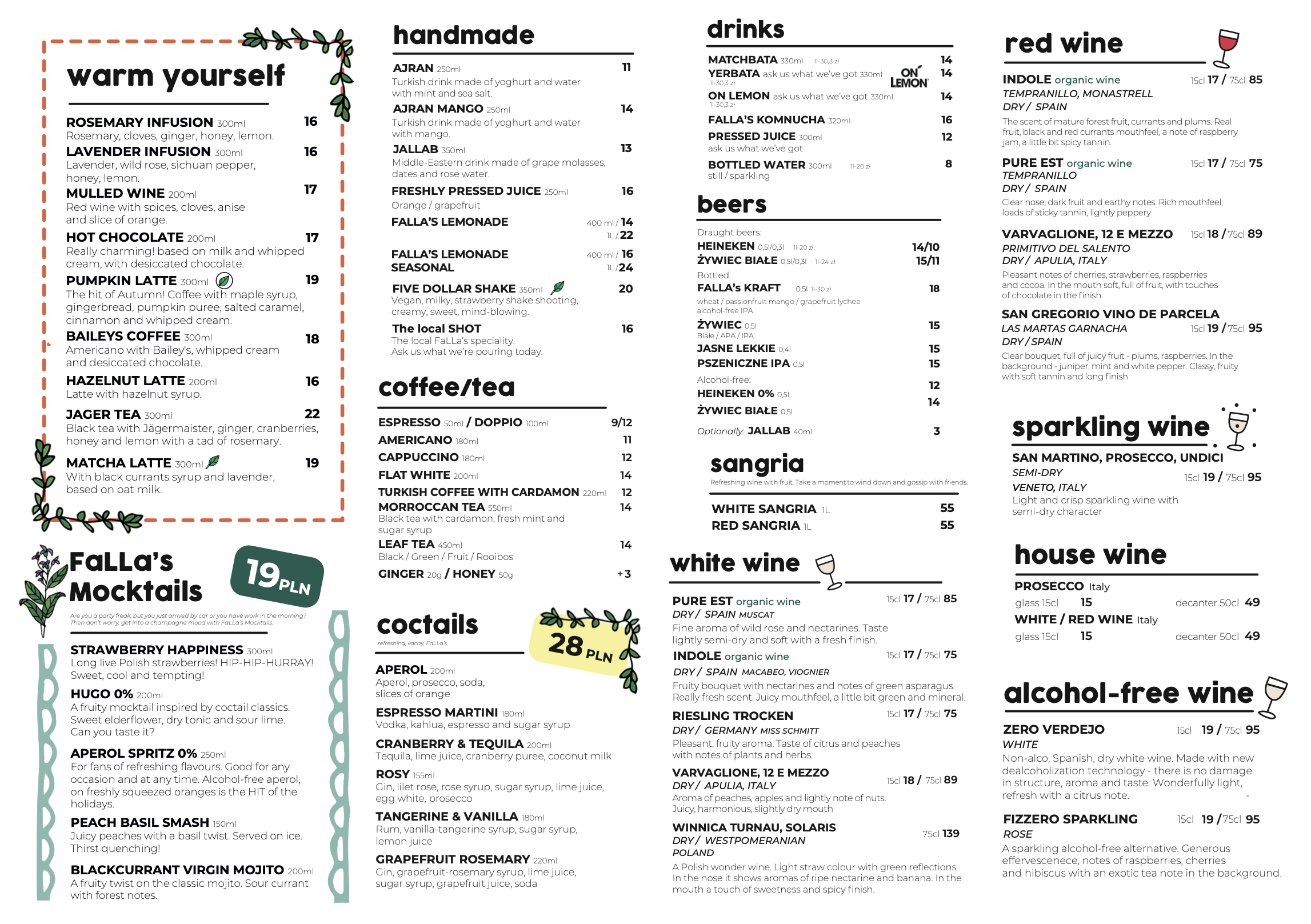 Falla Łódź menu