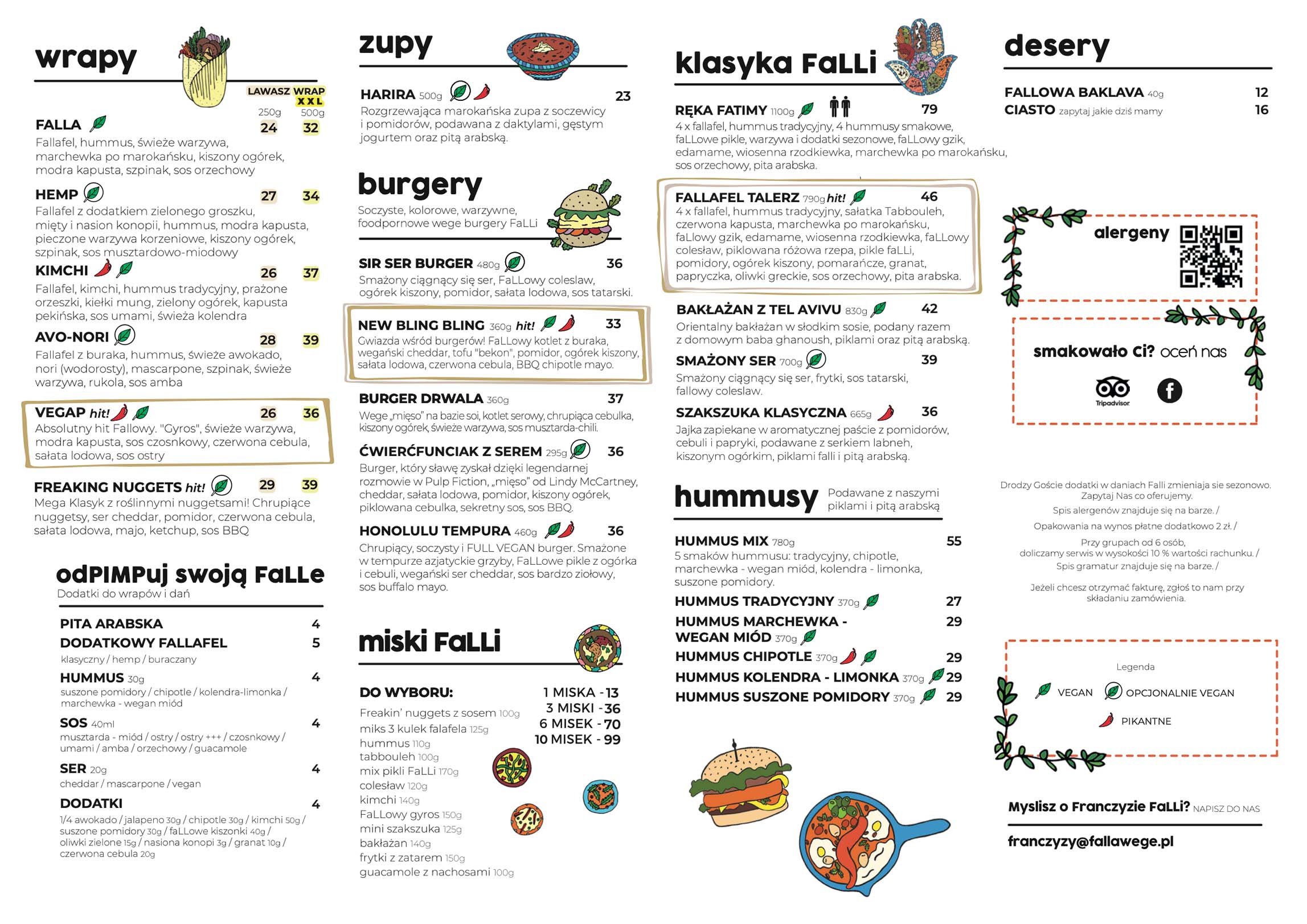 Falla Gdynia menu